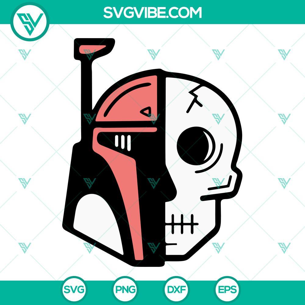 boba fett helmet skull svg the mandalorian svg star wars svg png dxf eps 8 mockup