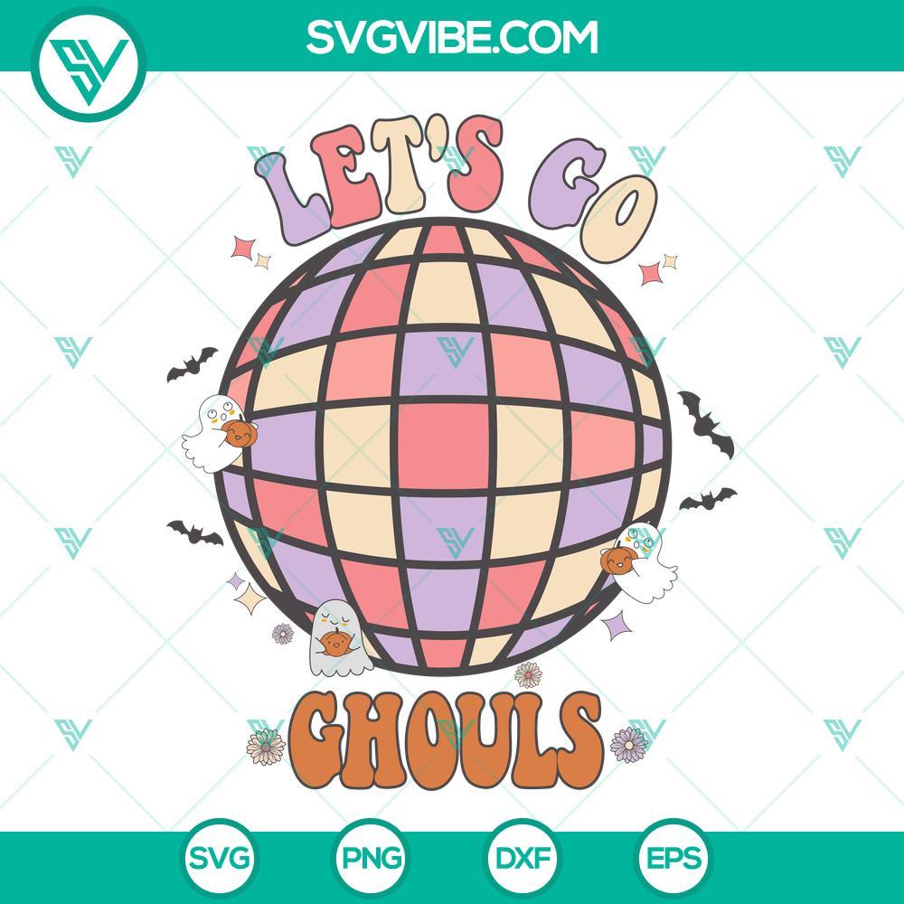 let s go ghouls disco ball svg funny ghost svg cute halloween retro svg png dxf eps for shirt 10 mockup