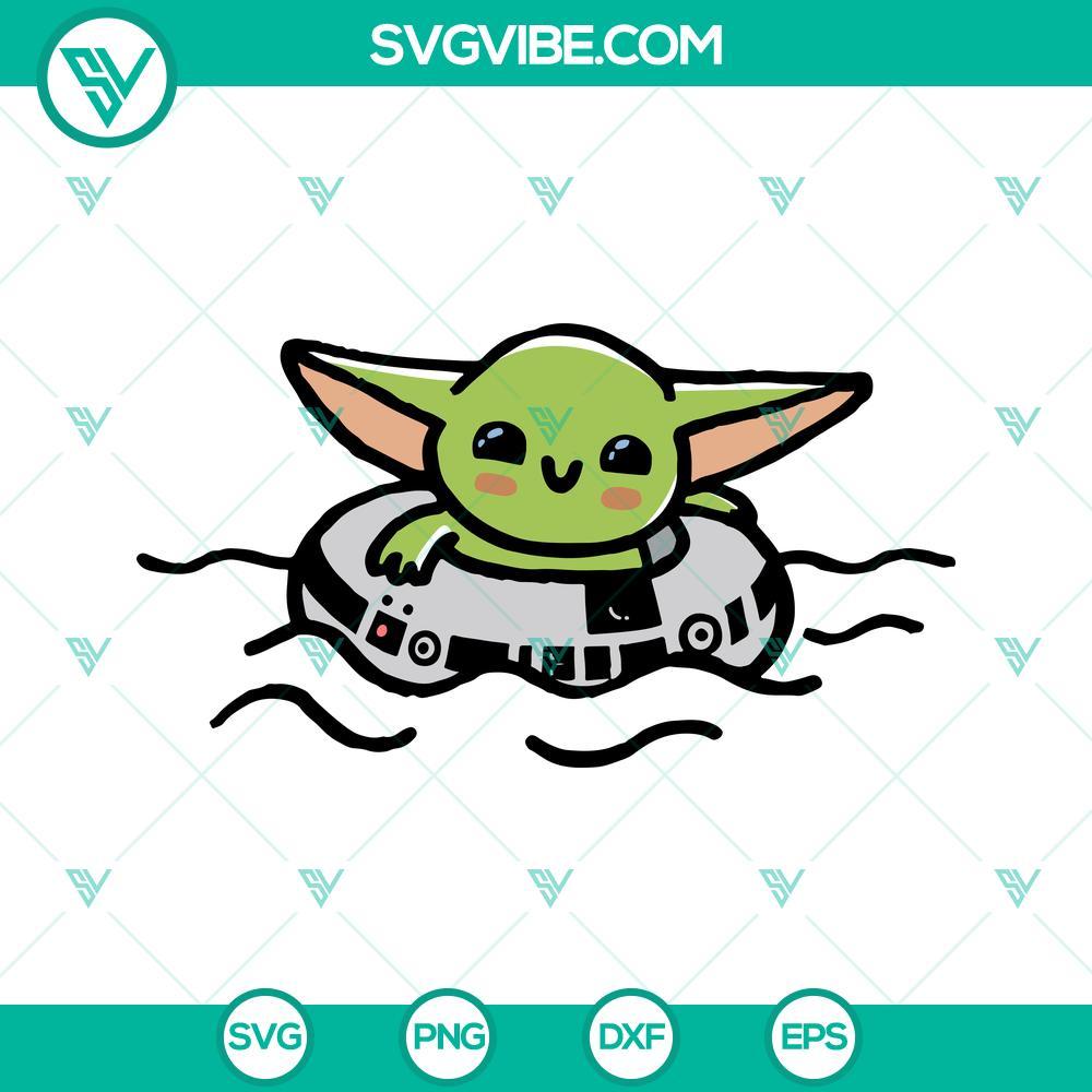 baby yoda swimming svg star wars the mandalorian svg png dxf eps cricut 4 mockup