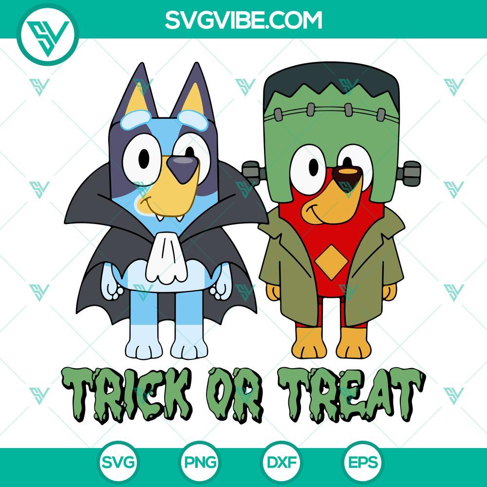 bluey frankenstein svg bluey halloween svg bluey trick or treat svg 2 mockup