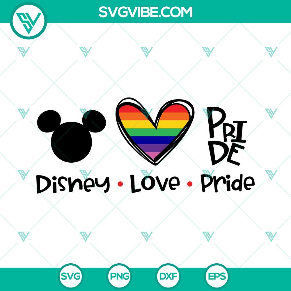 disney love pride svg mickey mouse head svg pride heart rainbow svg lgbt pride month svg png dxf eps 6 mockup