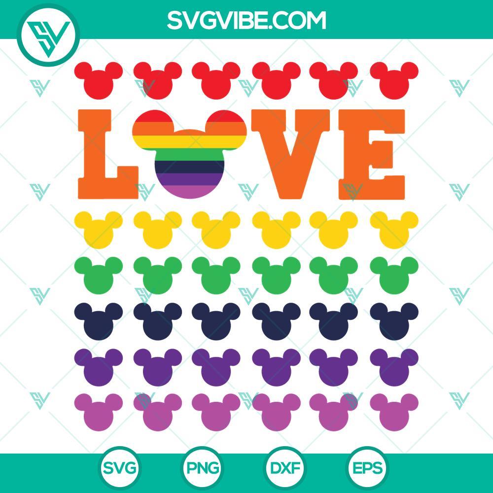 mickey mouse head pride flag love svg rainbow mickey svg disney lgbt pride month svg png dxf eps 4 mockup