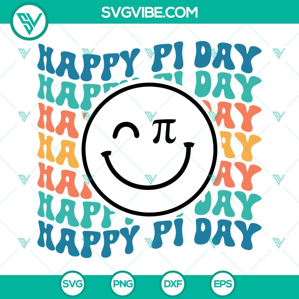 happy pi day smiley face svg retro mathematic svg funny pi number svg png dxf eps instant download 4 mockup