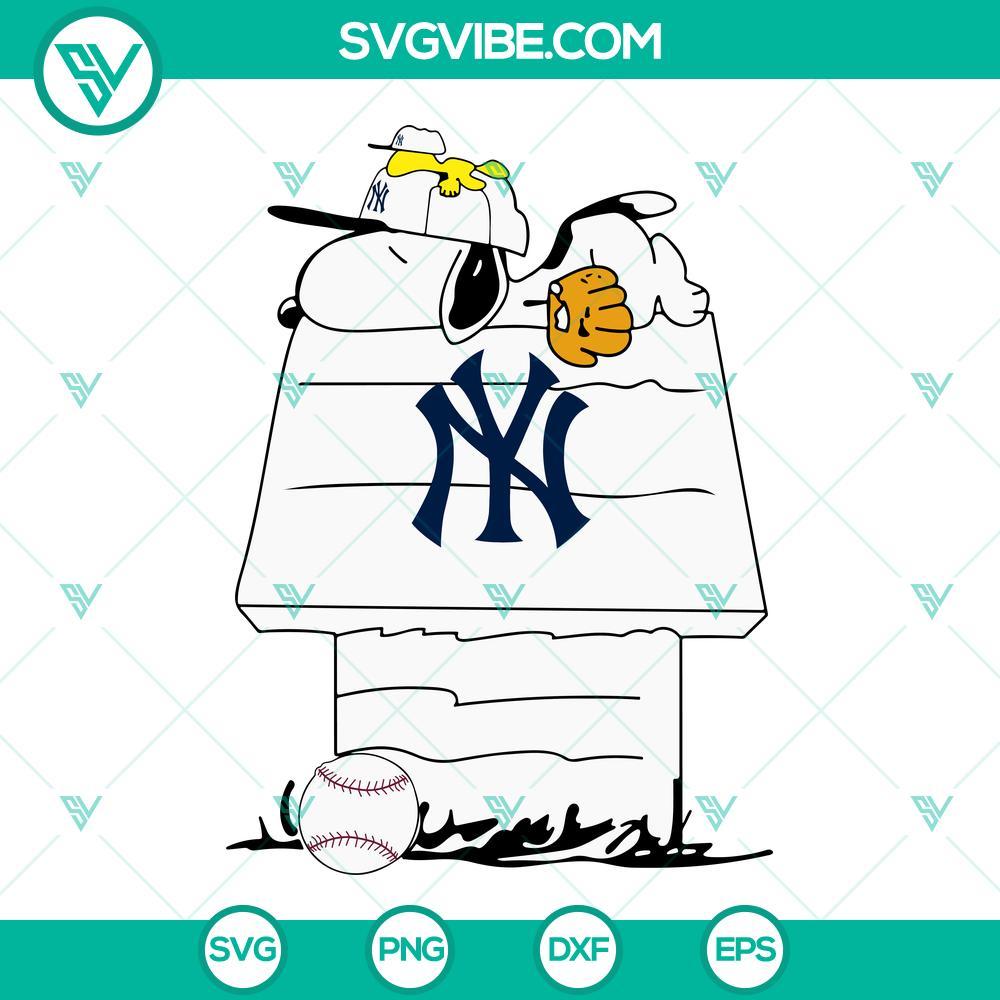 snoopy new york yankees svg png dxf eps cut files 8 mockup