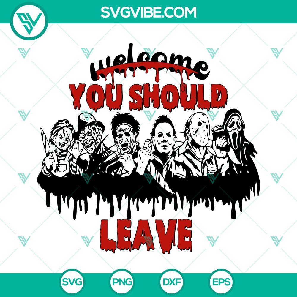 welcome you should leave horror characters svg png dxf eps cut files 7 mockup