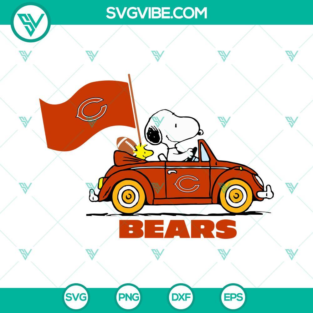 snoopy car chicago bears svg png dxf eps cut files 10 mockup