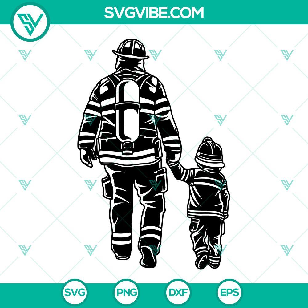 firefighter dad and son svg fireman daddy svg father s day svg png dxf eps cutting files 1 mockup