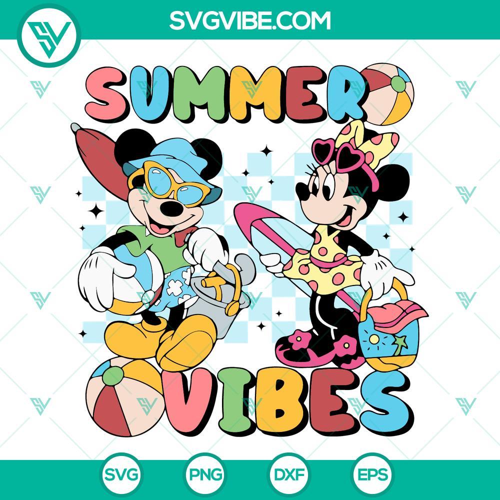 mickey and minnie summer vibes svg retro summer svg disney family beach vacation svg png dxf eps 9 mockup