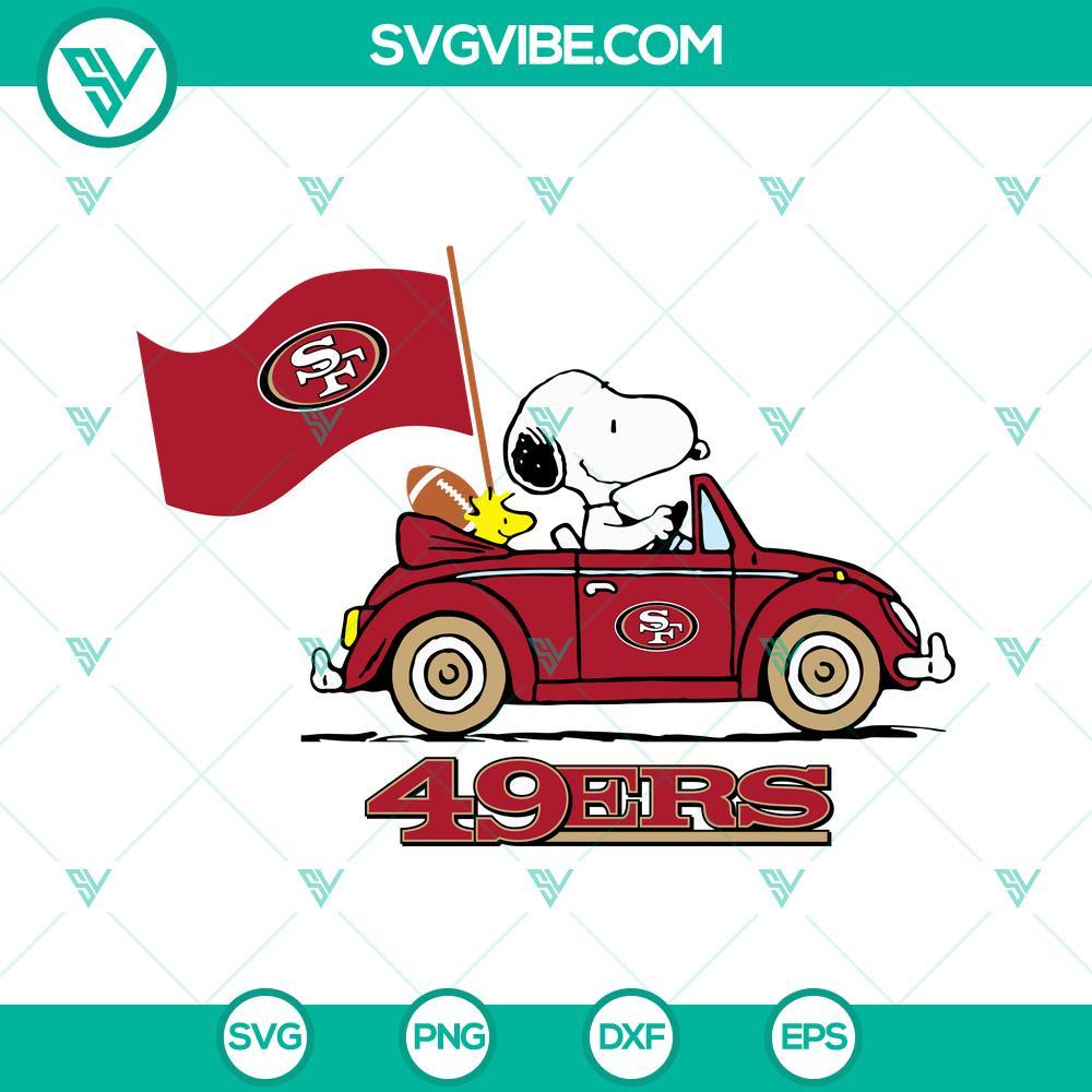 snoopy car san francisco 49ers svg png dxf eps cut files 4 mockup