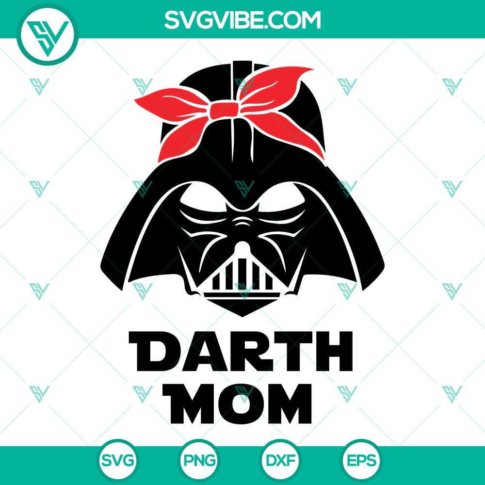 darth mom svg darth vader bandana svg star wars mothers day svg png dxf eps 3 mockup