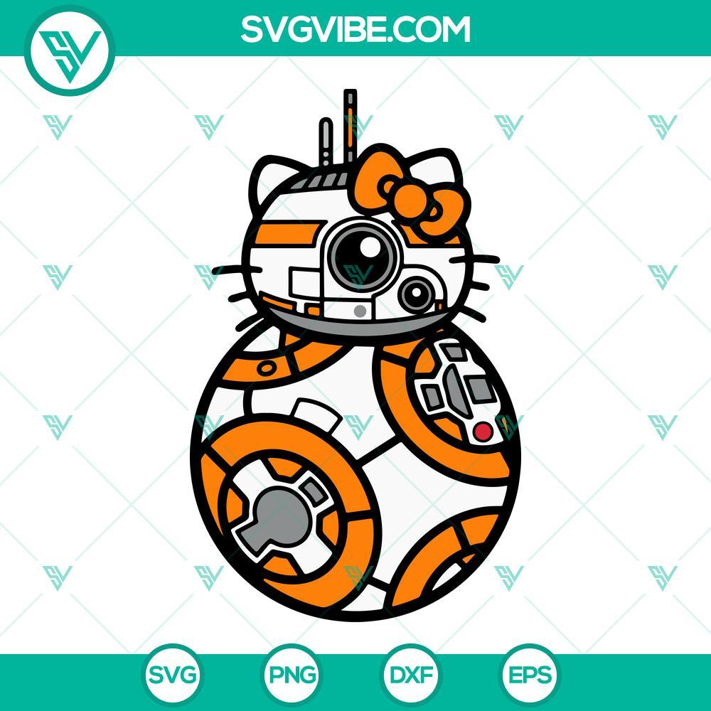 bb 8 hello kitty svg bb8 robot svg hello kitty star wars svg png dxf eps 4 mockup