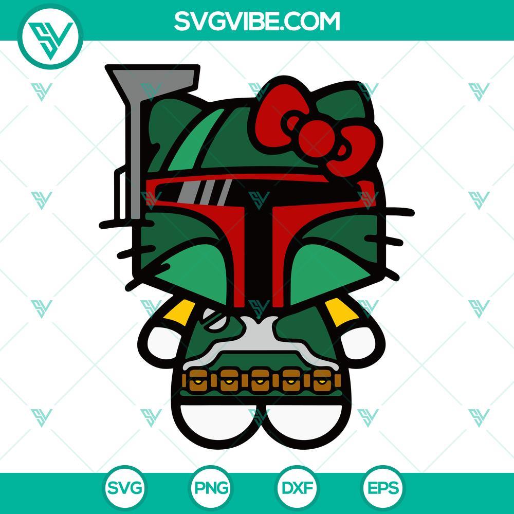 boba fett hello kitty svg hello kitty star wars svg png dxf eps cut files 10 mockup