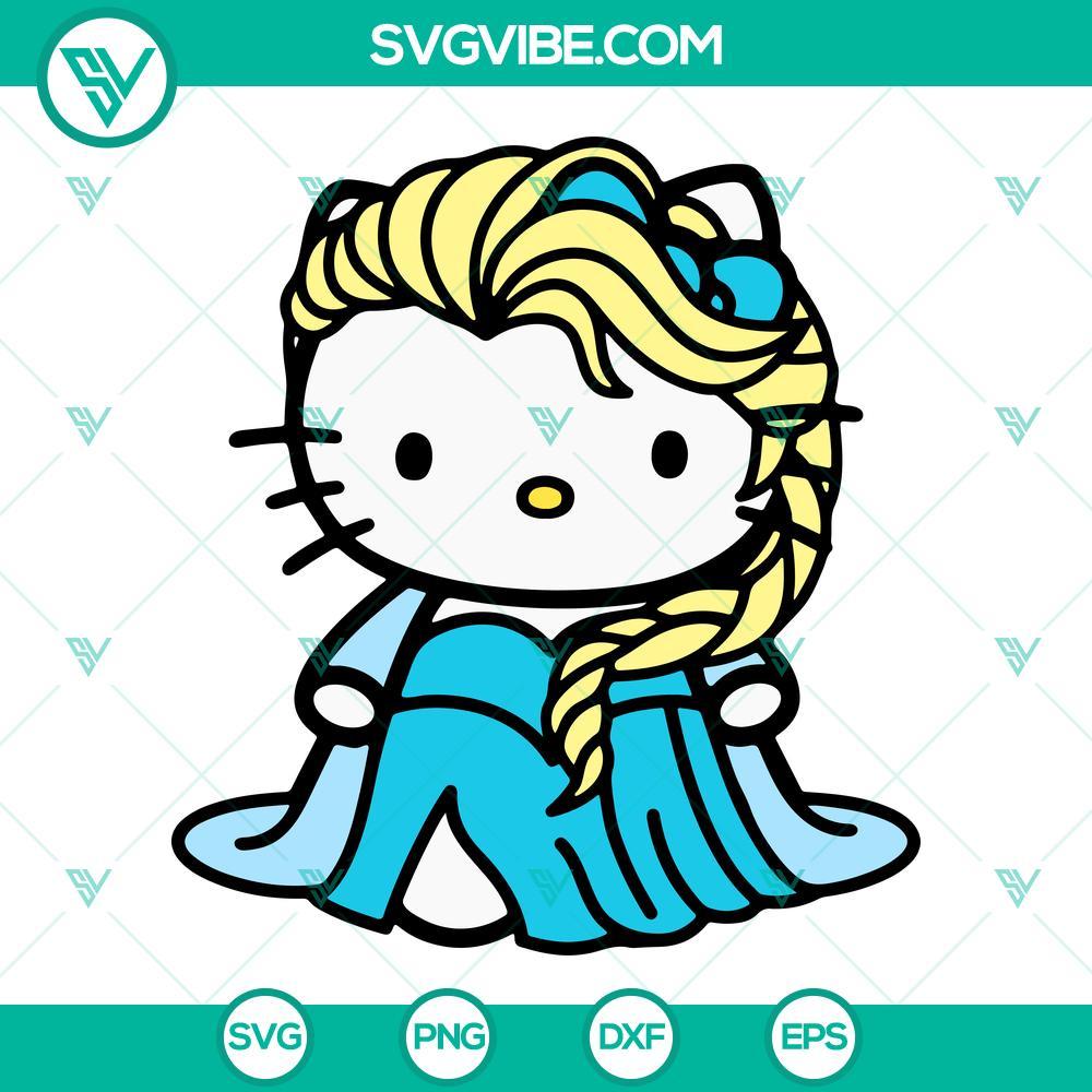 elsa hello kitty svg hello kitty disney princess svg frozen svg png dxf eps cricut 2 mockup