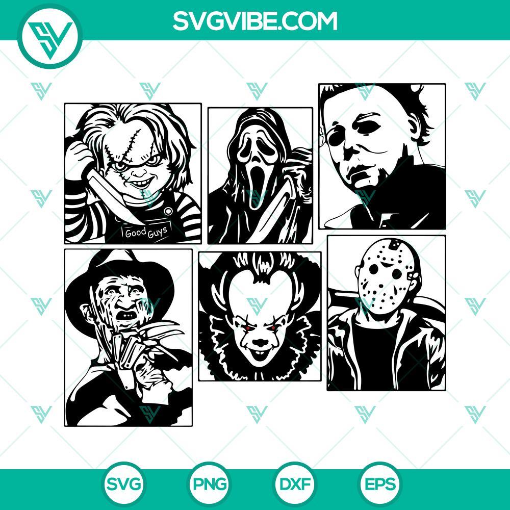 horror characters svg horror friends svg png dxf eps cut files 8 mockup