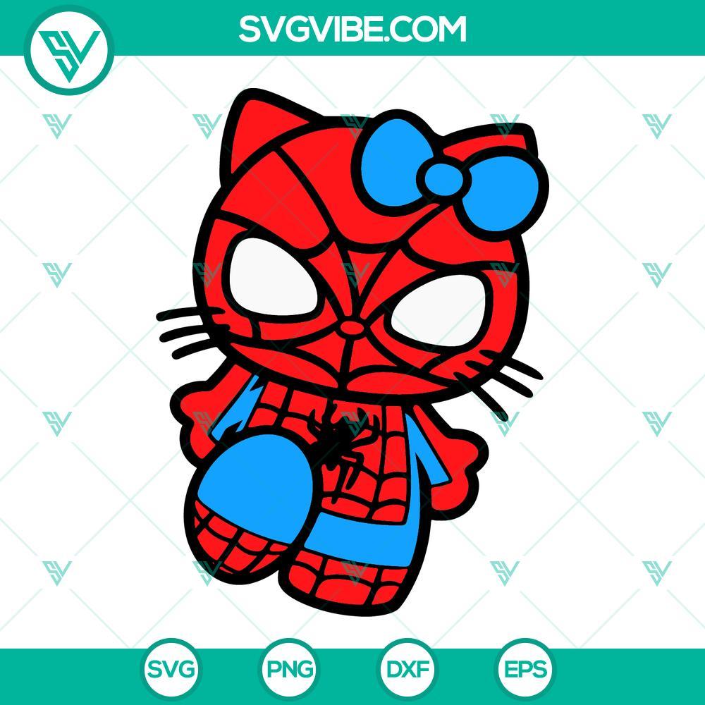 hello kitty spiderman svg hello kitty superhero svg cute spiderman svg png dxf eps files 10 mockup