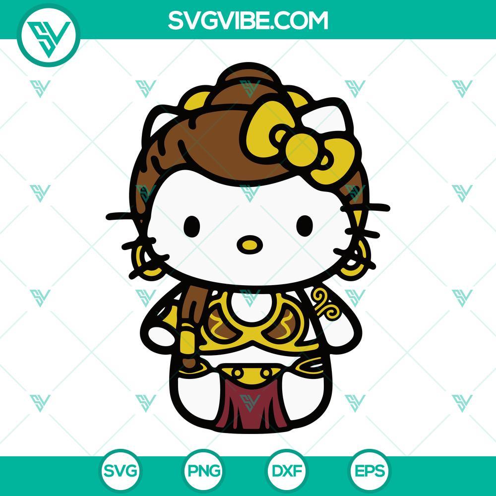 leia slave hello kitty svg hello kitty star wars svg cute princess leia svg png dxf eps digital download 8 mockup