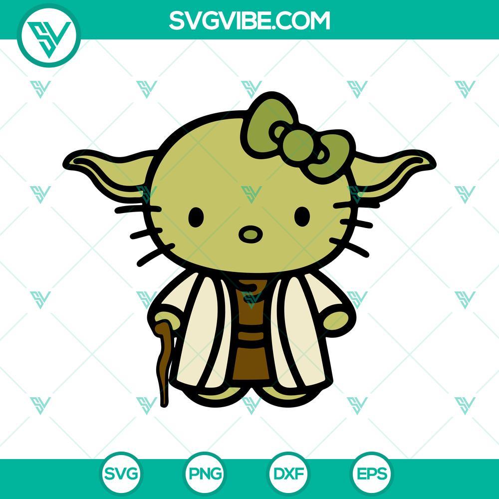 yoda hello kitty svg grogu svg hello kitty star wars svg png dxf eps 4 mockup