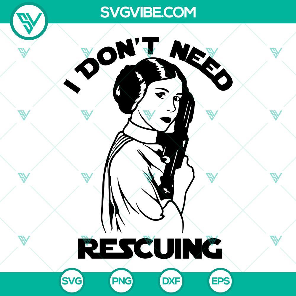 i dont need rescuing svg leia svg princess jedi svg star wars disney svg png dxf eps 3 mockup