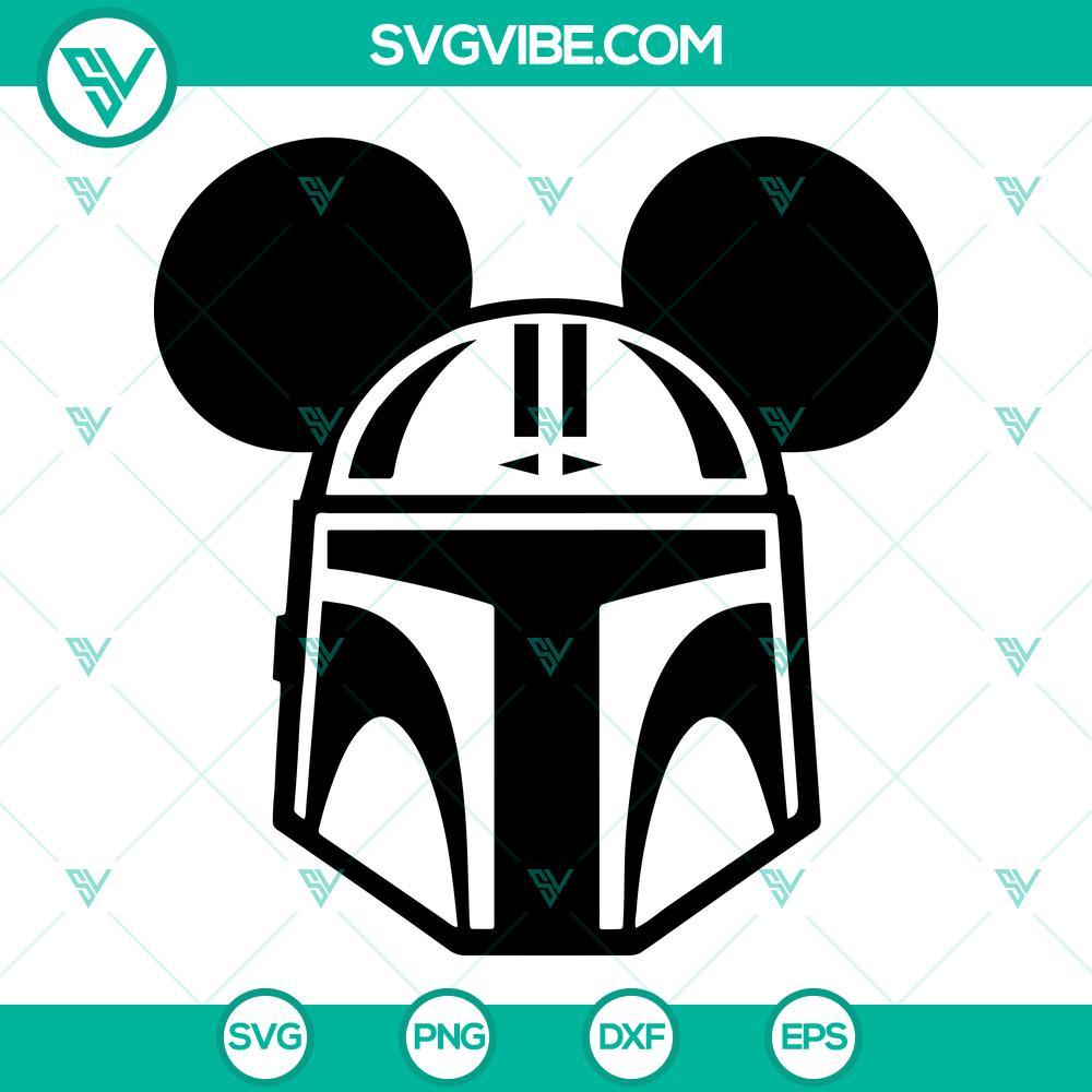 mandalorian helmet mickey ears svg boba fett svg disney star wars series svg digital download 3 mockup