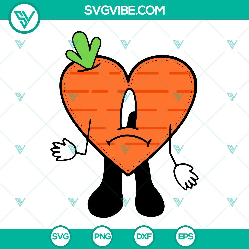 bad bunny sad heart easter carrot svg bad bunny easter svg una pascua sin ti svg png dxf eps 9 mockup