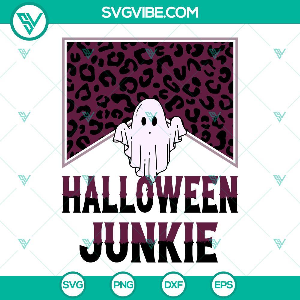 halloween junkie svg western leopard svg cute ghost halloween svg png dxf eps cricut 4 mockup