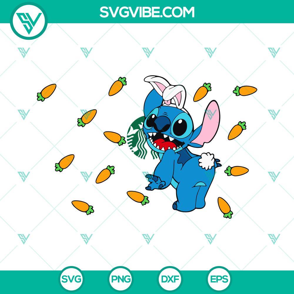 stitch bunny and carrots starbucks wrap svg easter bunny starbucks svg venti cold cup full wrap svg png dxf eps files 8 mockup