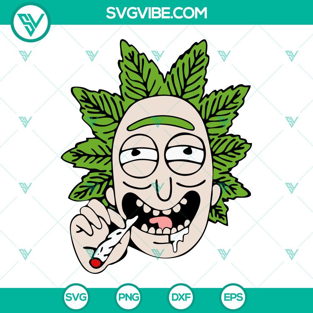 rick smoking weed svg stoner cartoon svg rick and morty marijuana svg png dxf eps 5 mockup