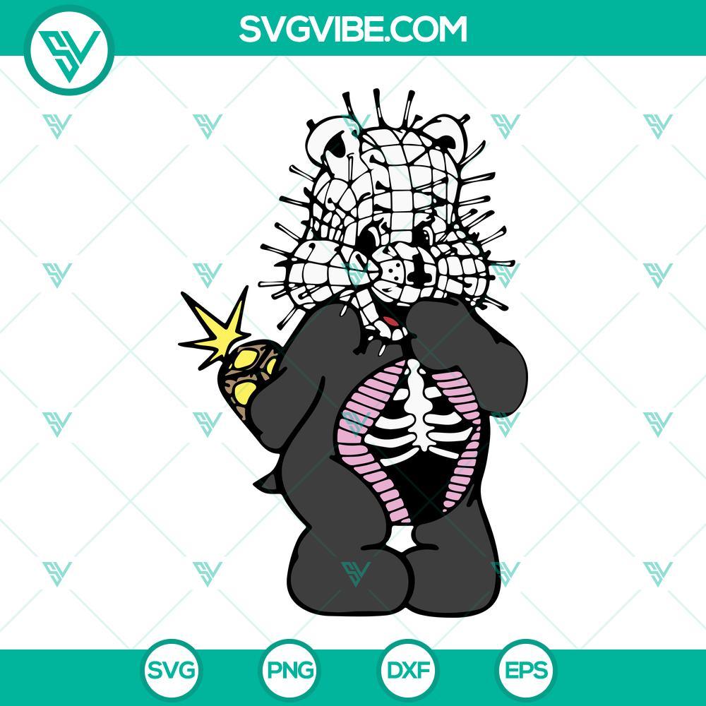 pinhead scare bear svg hellraiser bear svg care bear halloween svg 2 mockup