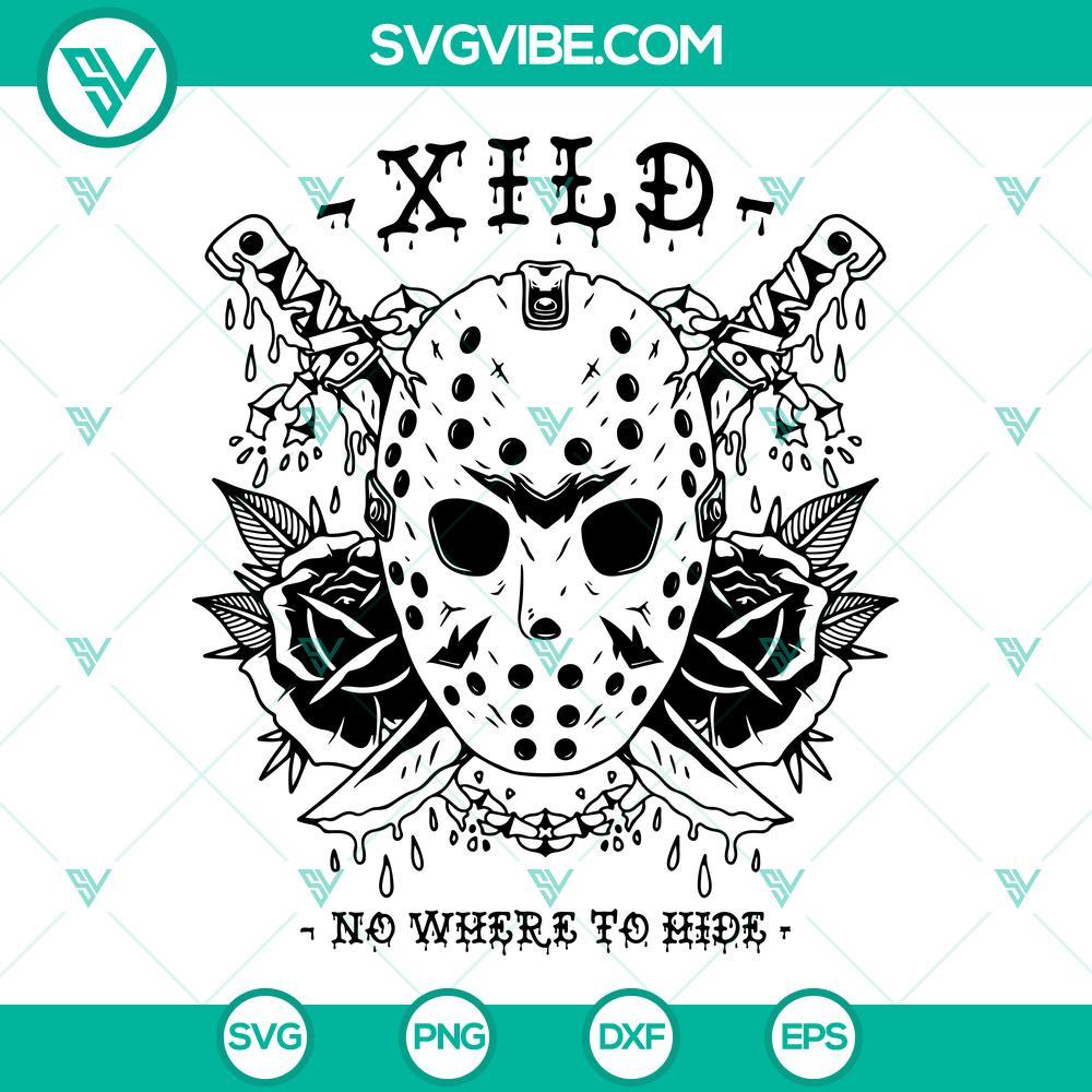 jason voorhees mask flower svg no where to hide svg friday the 13th svg halloween killer svg png dxf eps 2 mockup