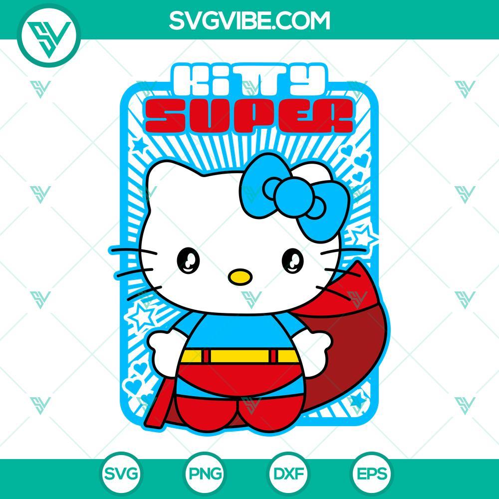 hello kitty super man svg hello kitty svg png dxf eps 2 mockup