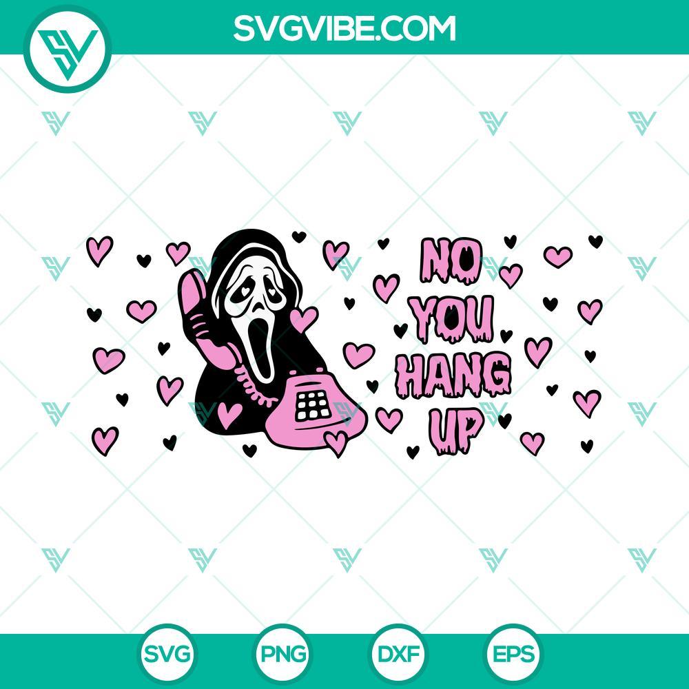 no you hang up scream 16oz libbey can glass wrap svg ghostface calling svg horror movie cup wrap svg png dxf eps cricut 7 mockup