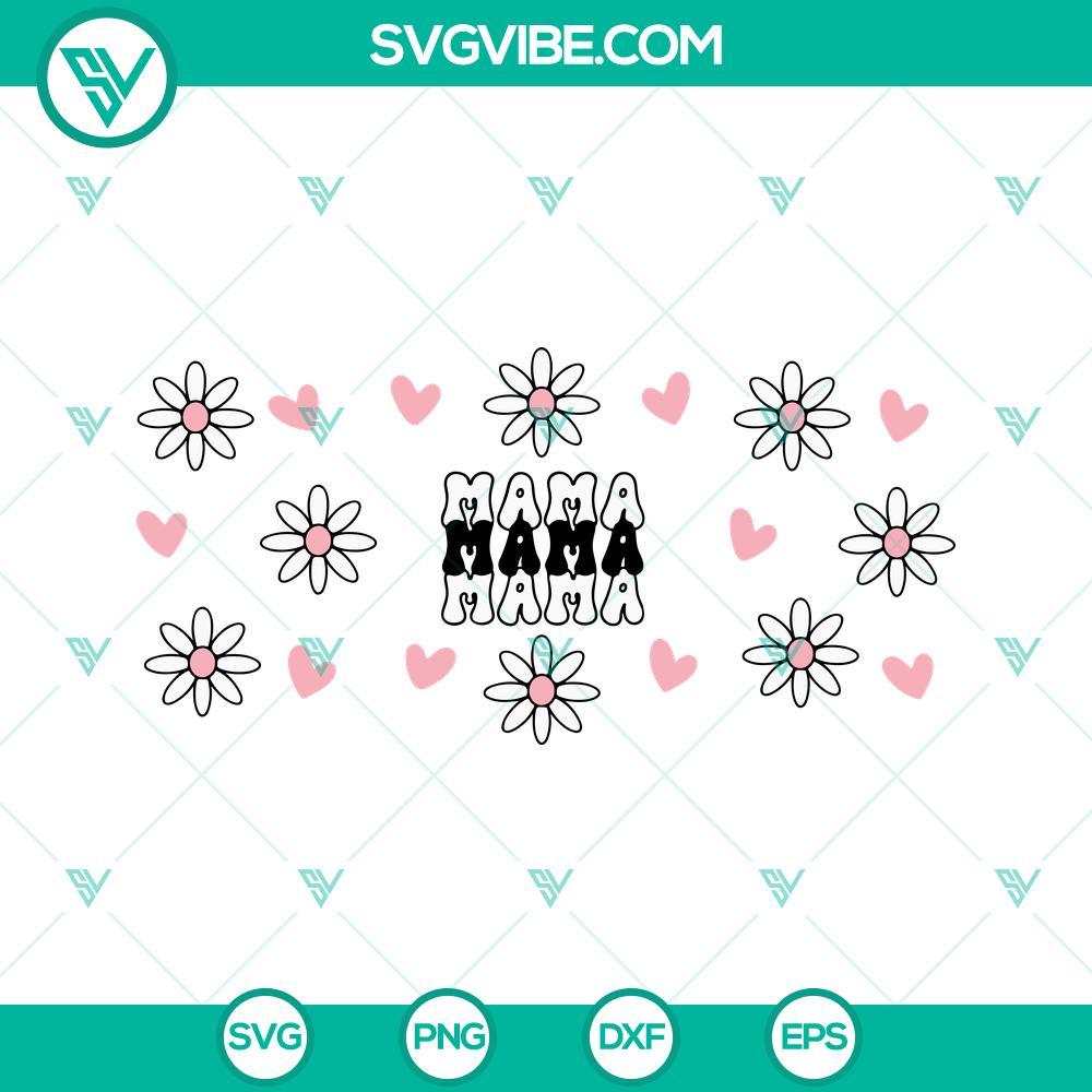 retro mama flower 16oz libbey can glass wrap svg cute mom svg mothers day cup wrap svg png dxf eps 2 mockup