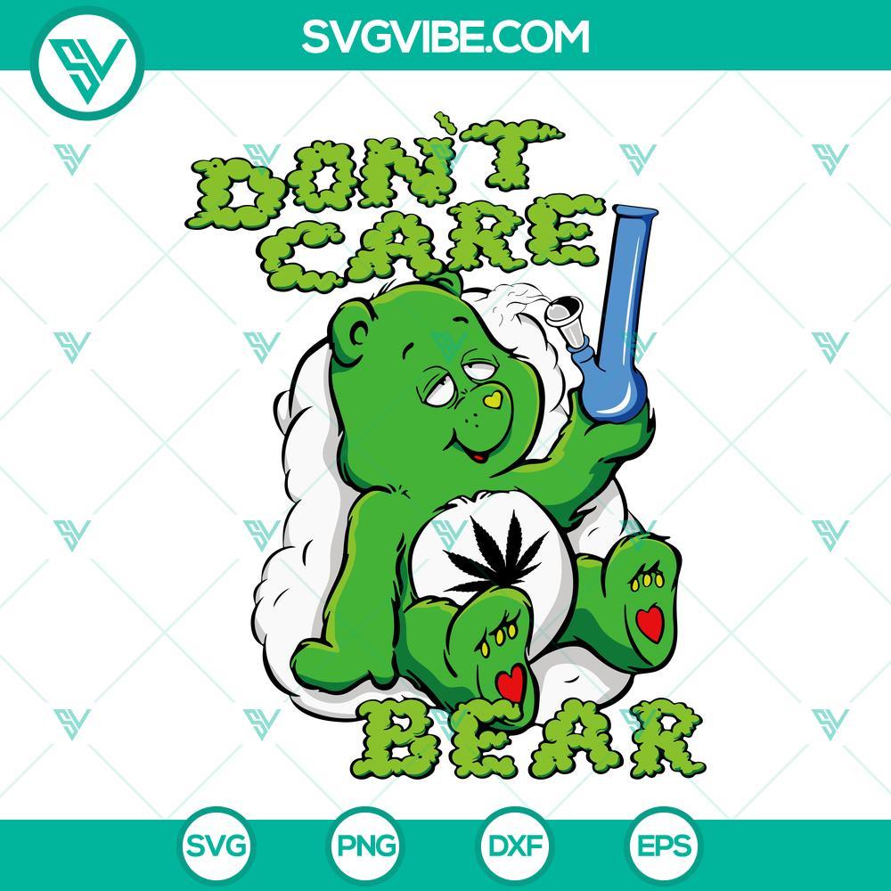 dont care bear weed bong svg care bear cannabis svg funny bear 420 svg png dxf eps 2 mockup