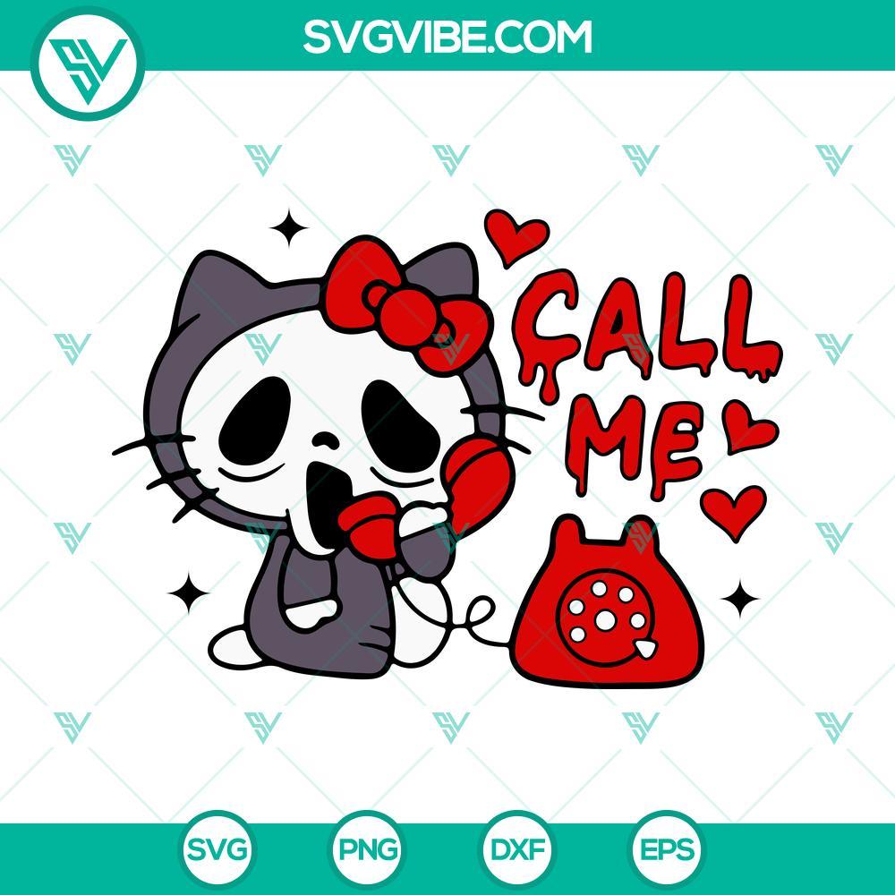 hello kitty ghostface scream call me svg hello kitty halloween svg scary movie svg png dxf eps files 4 mockup