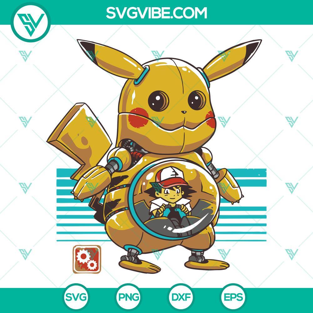 pikachu robo svg pokemon anime svg png dxf eps cricut 9 mockup