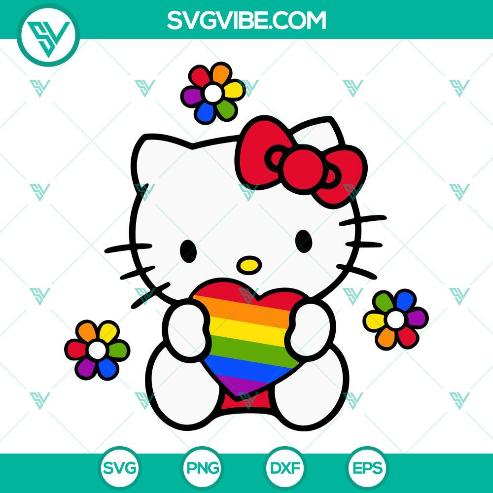 hello kitty pride heart svg kitty cat lgbt pride svg png dxf eps digital download 3 mockup