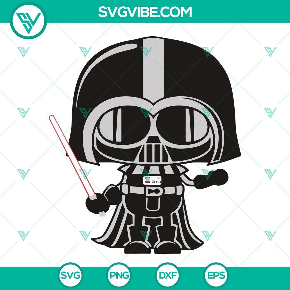 baby darth vader svg mini darth vader svg cute star wars character svg png dxf eps 5 mockup