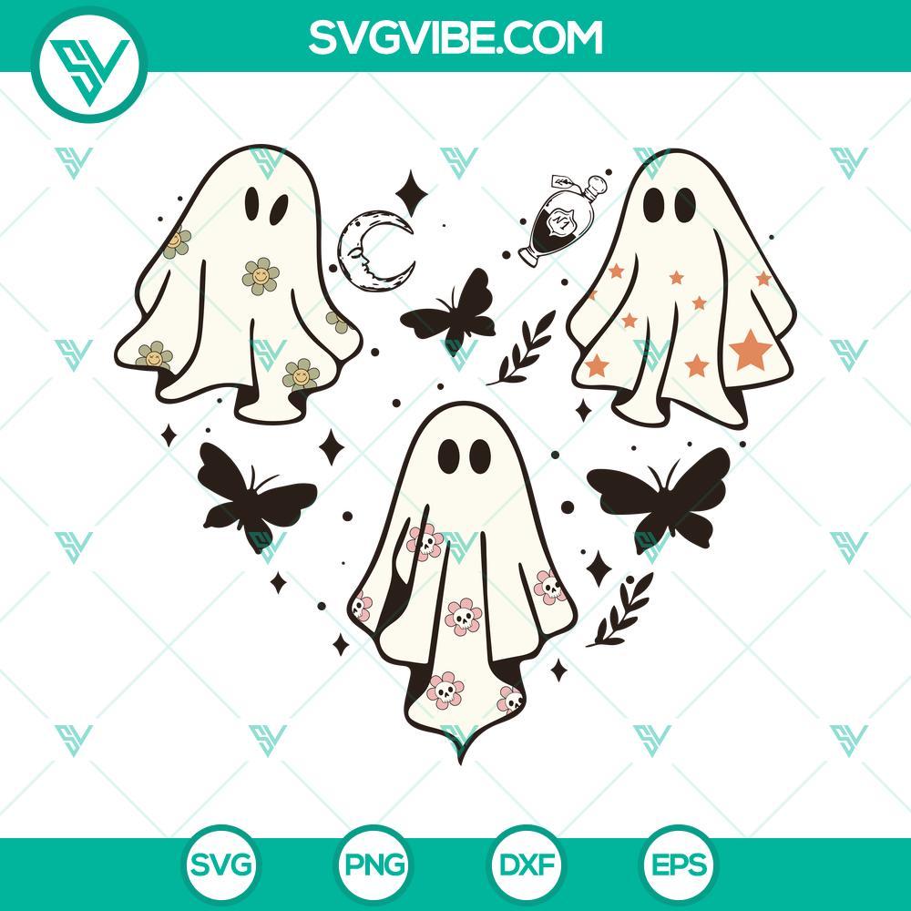 ghost heart svg cute ghost halloween svg png dxf eps digital file 7 mockup