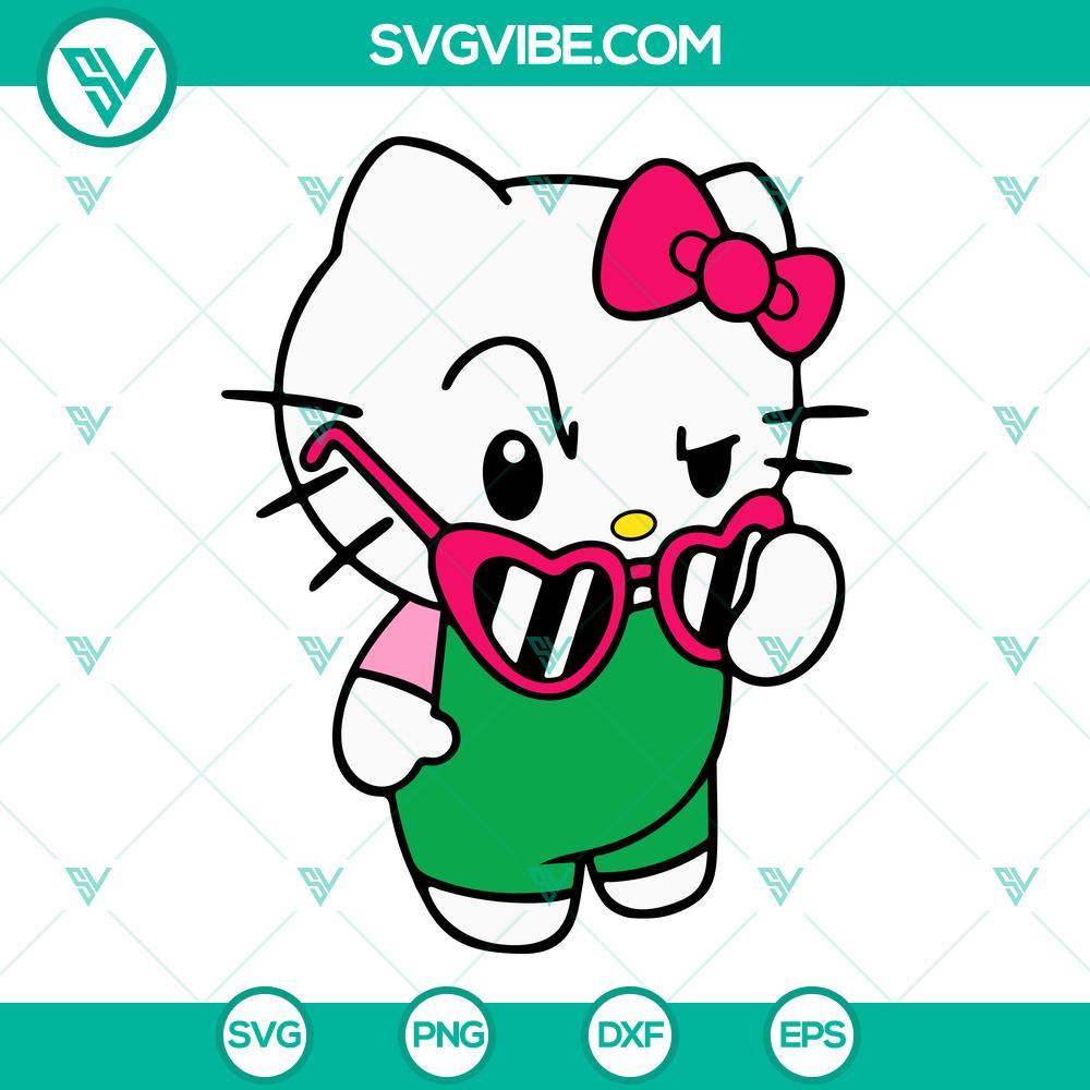 hello kitty with sunglasses svg sassy hello kitty cat svg png dxf eps 3 mockup