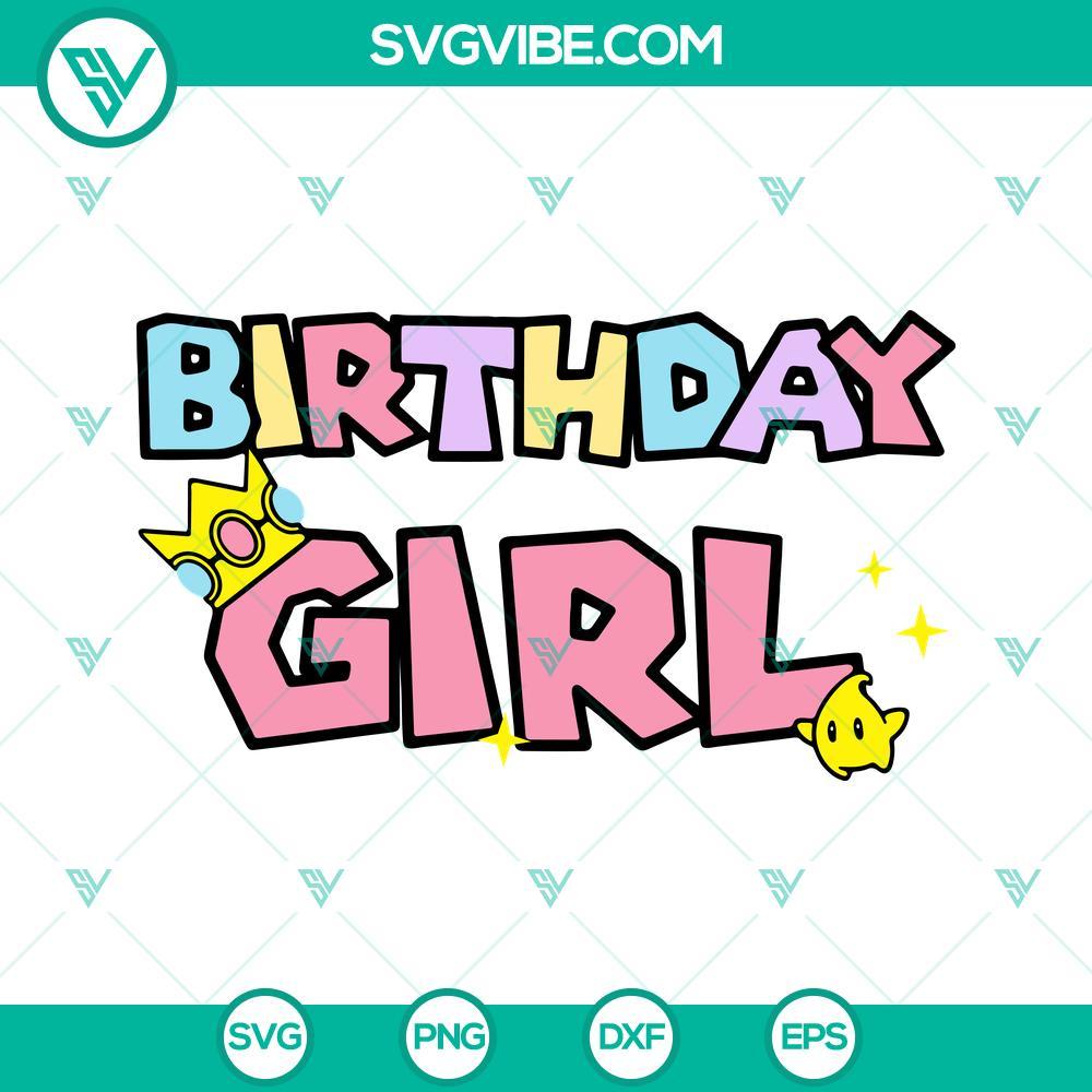 birthday girl princess peach svg mario princess svg mario birthday svg png dxf eps cut files 7 mockup