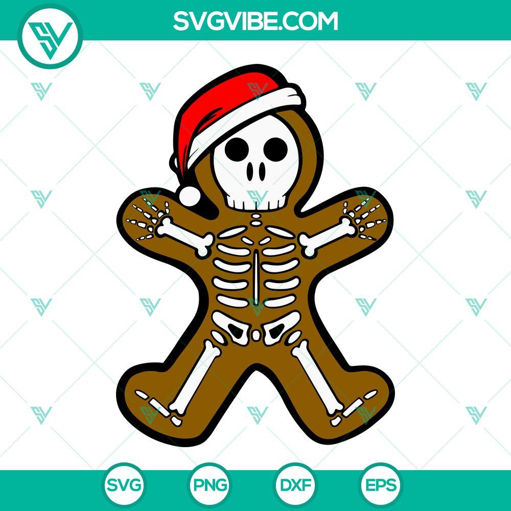 skeleton gingerbread santa hat svg skeleton christmas svg funny gingerbread svg 5 mockup