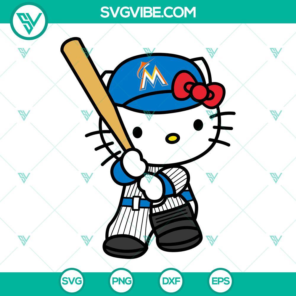 hello kitty miami marlins svg kitty marlins svg png dxf eps 1 mockup