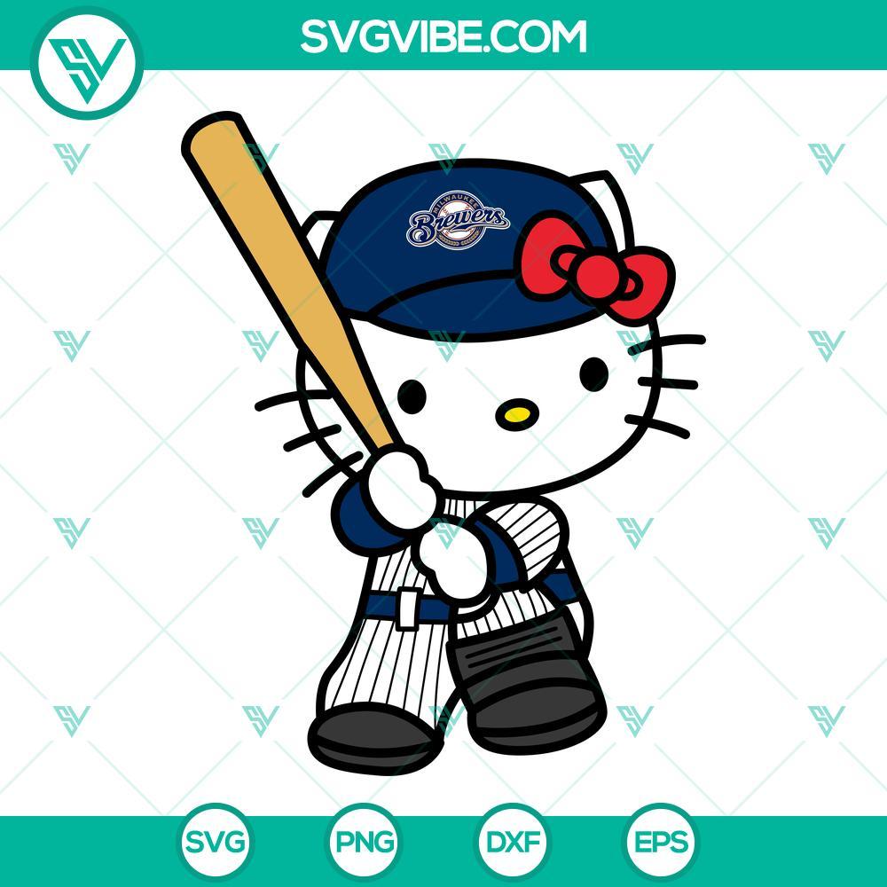 hello kitty milwaukee brewers svg kitty brewers svg png dxf eps 5 mockup