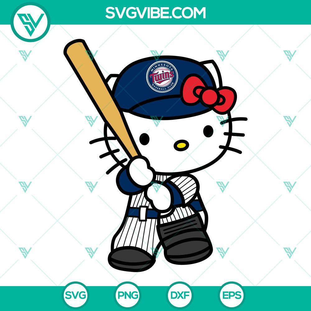 hello kitty minnesota twins svg kitty twins svg png dxf eps 5 mockup