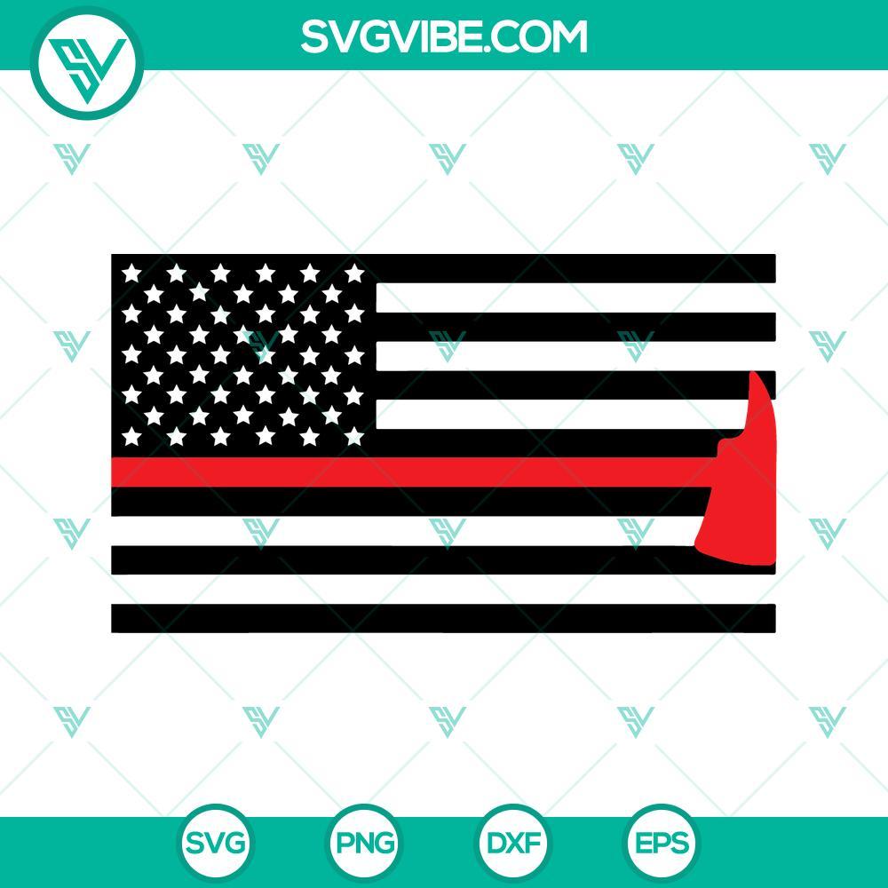 firefighter axe thin red line svg fireman axe american flag svg firefighters day svg png dxf eps instant download 6 mockup