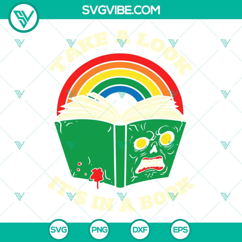 take a look it s in a book halloween svg reading rainbow theme svg cut files 2 mockup