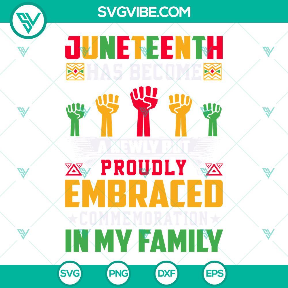 juneteenth has become a newly but proudly embraced commemoration in my family svg black pride svg png dxf eps 1 mockup