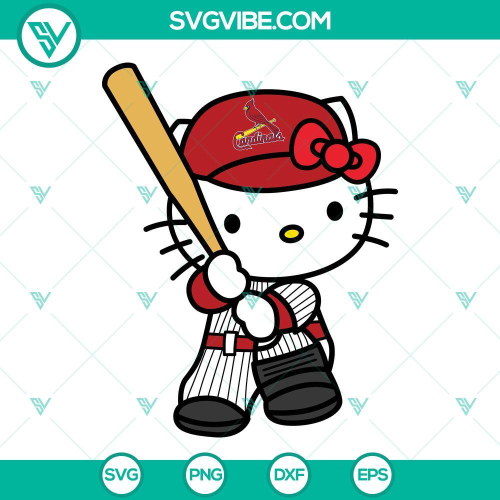 hello kitty st louis cardinals svg kitty cardinals svg png dxf eps 3 mockup