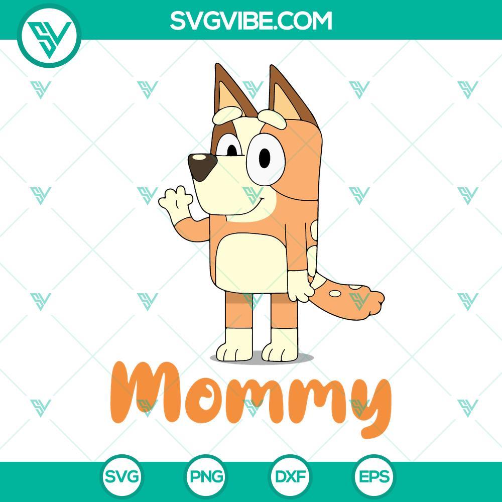 bluey mommy svg bluey mothers day svg chilli heeler svg bluey family svg png dxf eps 4 mockup