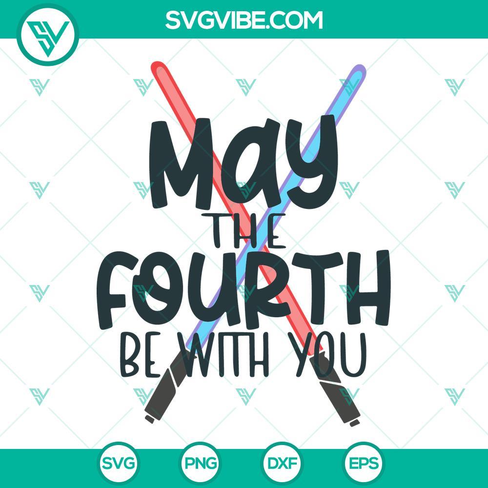 may the fourth be with you lightsaber svg star wars day svg png dxf eps cutting files 4 mockup